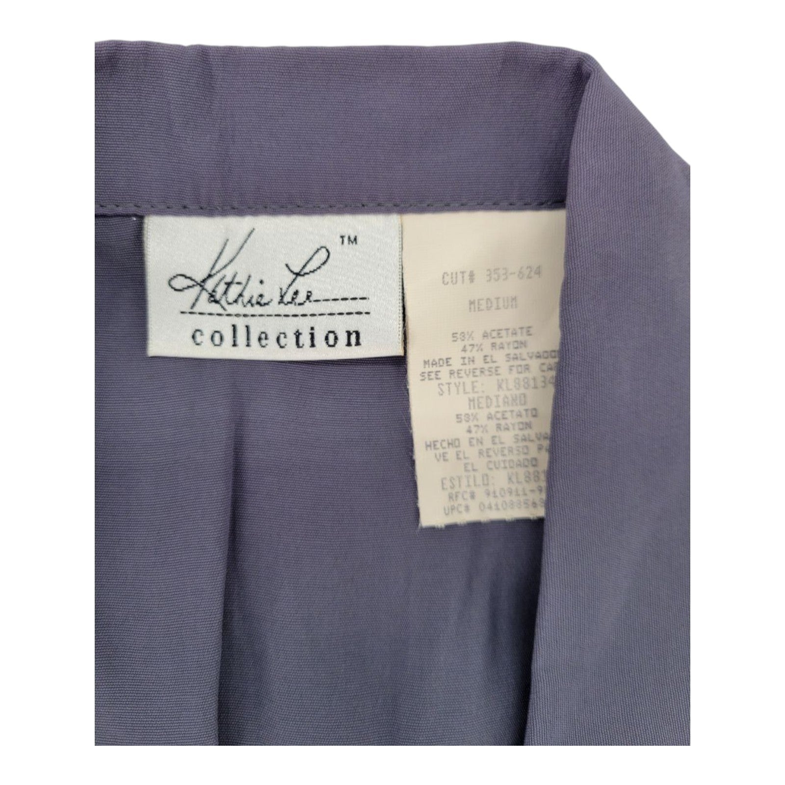 Kathi Lee Collection Women's Purple Sleeveless Button-Front Blouse Size M