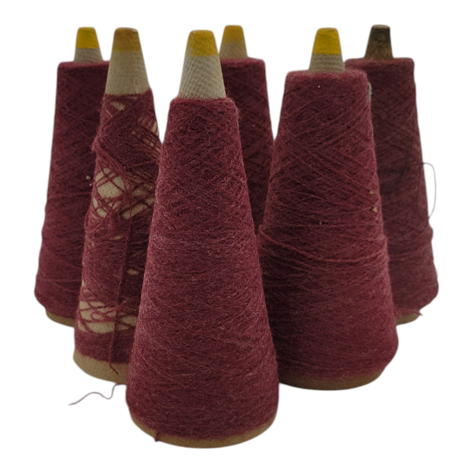 Vintage Templon 2/24 Berry Heather Yarn Cone Lot of 6