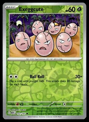 Pokemon 2023 Scarlet & Violet 151 Exeggcute Reverse Holo Common #102 Near Mint