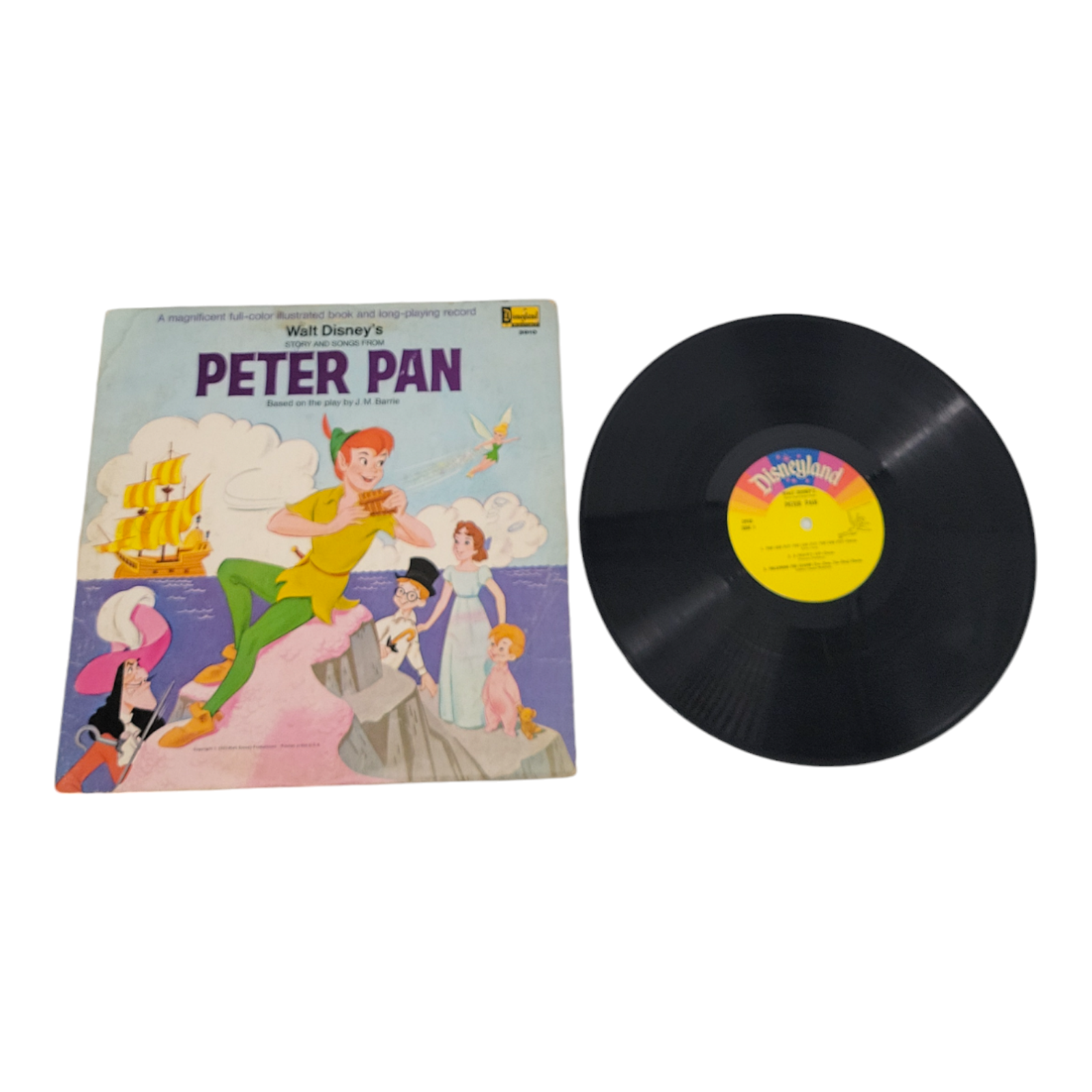 1969 Walt Disney Story and Songs Peter Pan Vinyl LP Record Album with Booklet