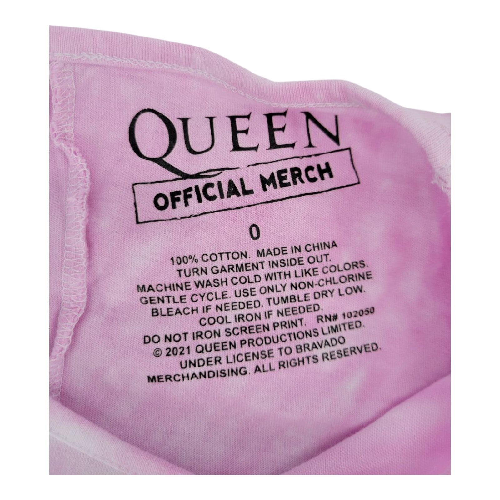 Queen Official Merch Tour ’75 Pink Blue Tie Dye T-Shirt Dress Womens Size 0