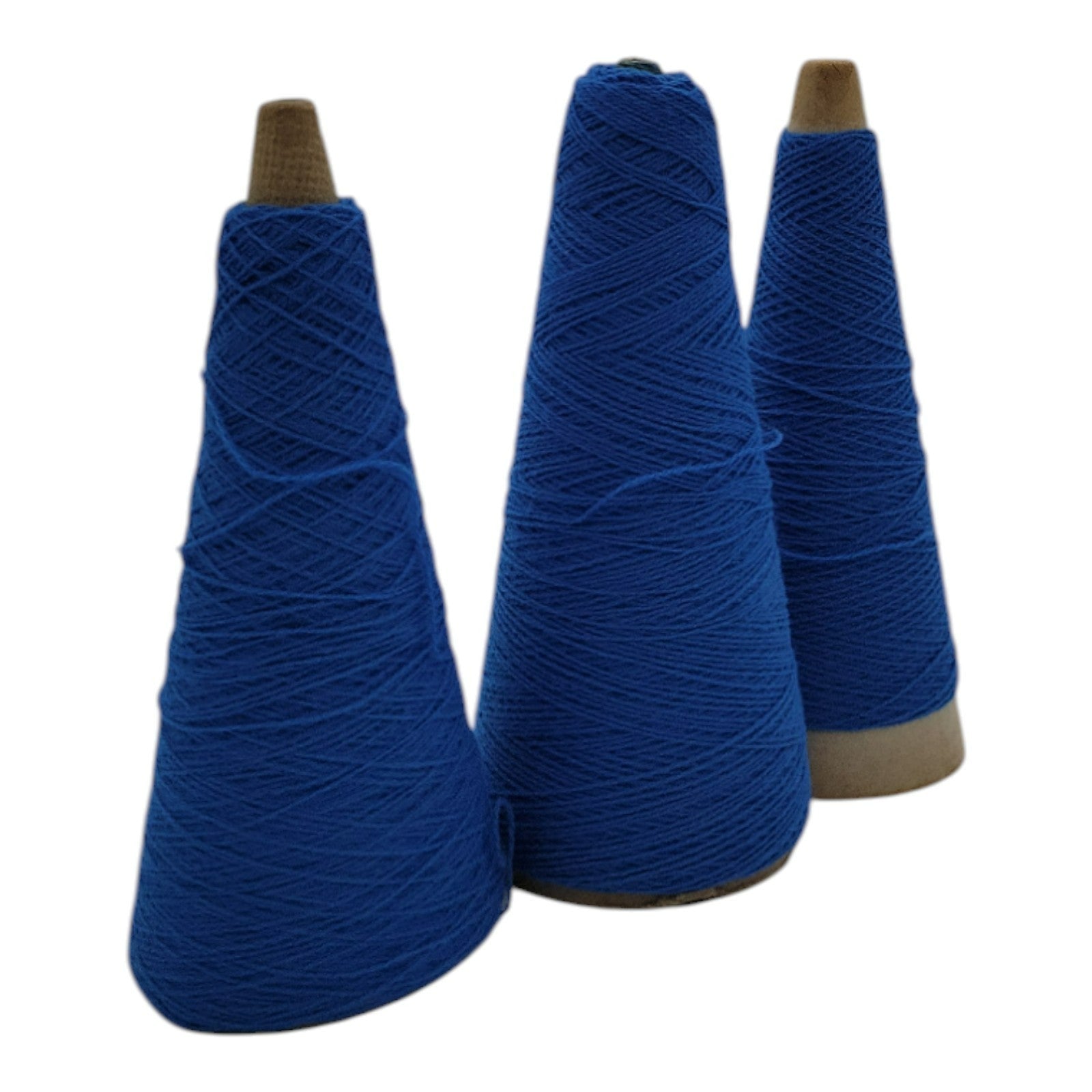 Vintage 1980s National Spinning Co Acrylic Yarn Cone 2/24 Blue Lot of 3