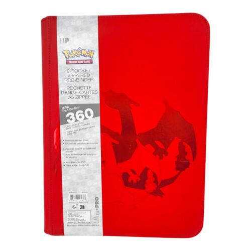 Ultra Pro Pokemon TCG Charizard 9 Pocket Leather Binder Red 360 Card Capacity