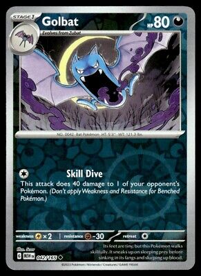 Pokemon 2023 Scarlet & Violet 151 Golbat Reverse Holo Uncommon #42 Near Mint