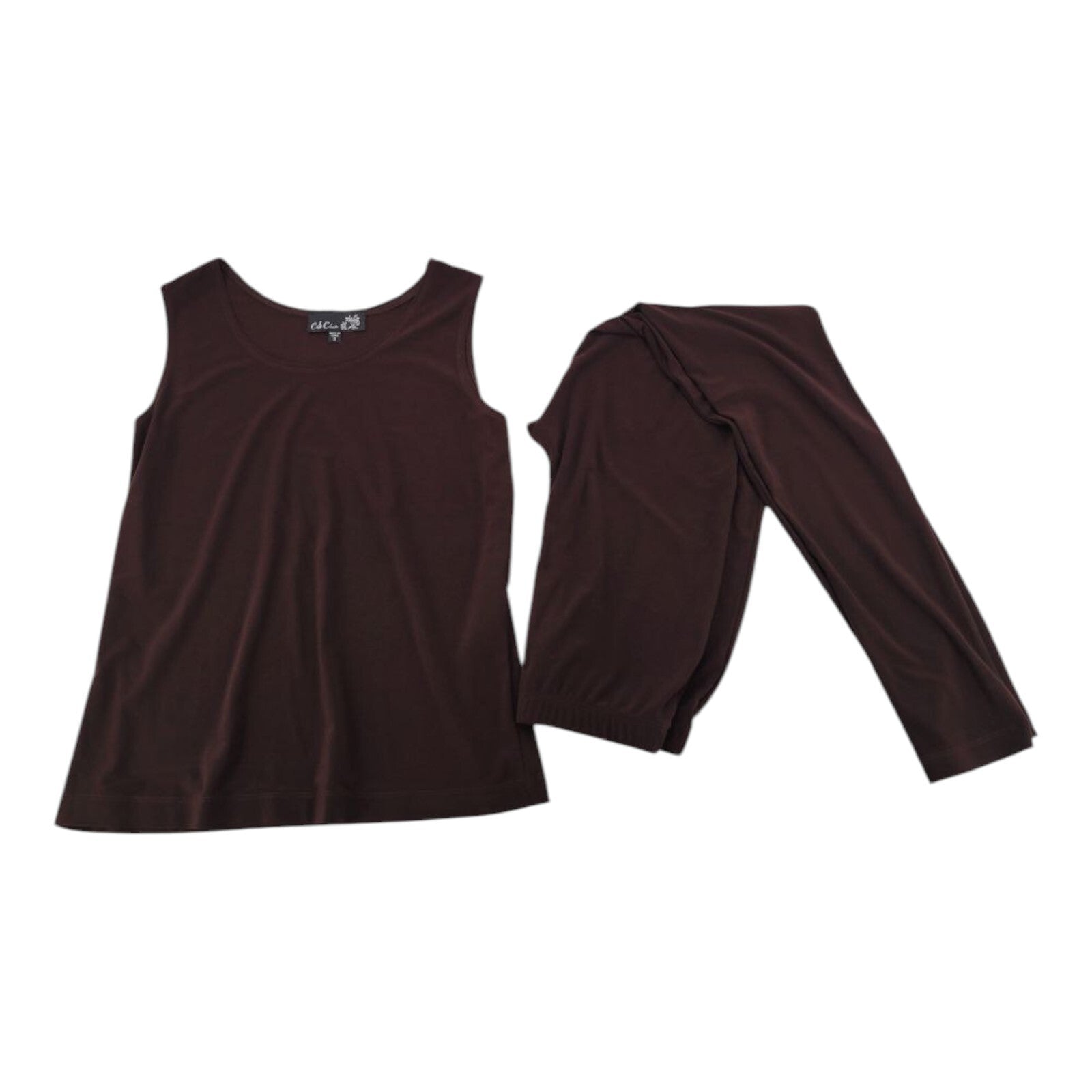 CSC Studio Brown Tank Top and Leggings Set Womens Size Small