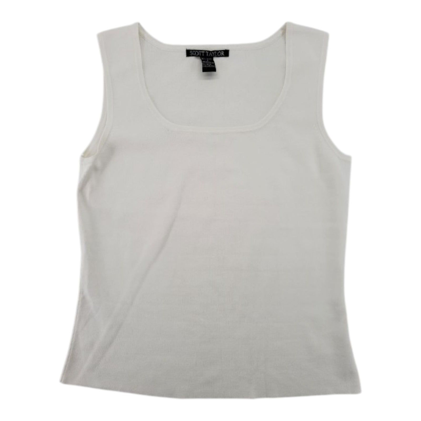 Scott Taylor Women's Cream Knit Sleeveless Tank Top Size L