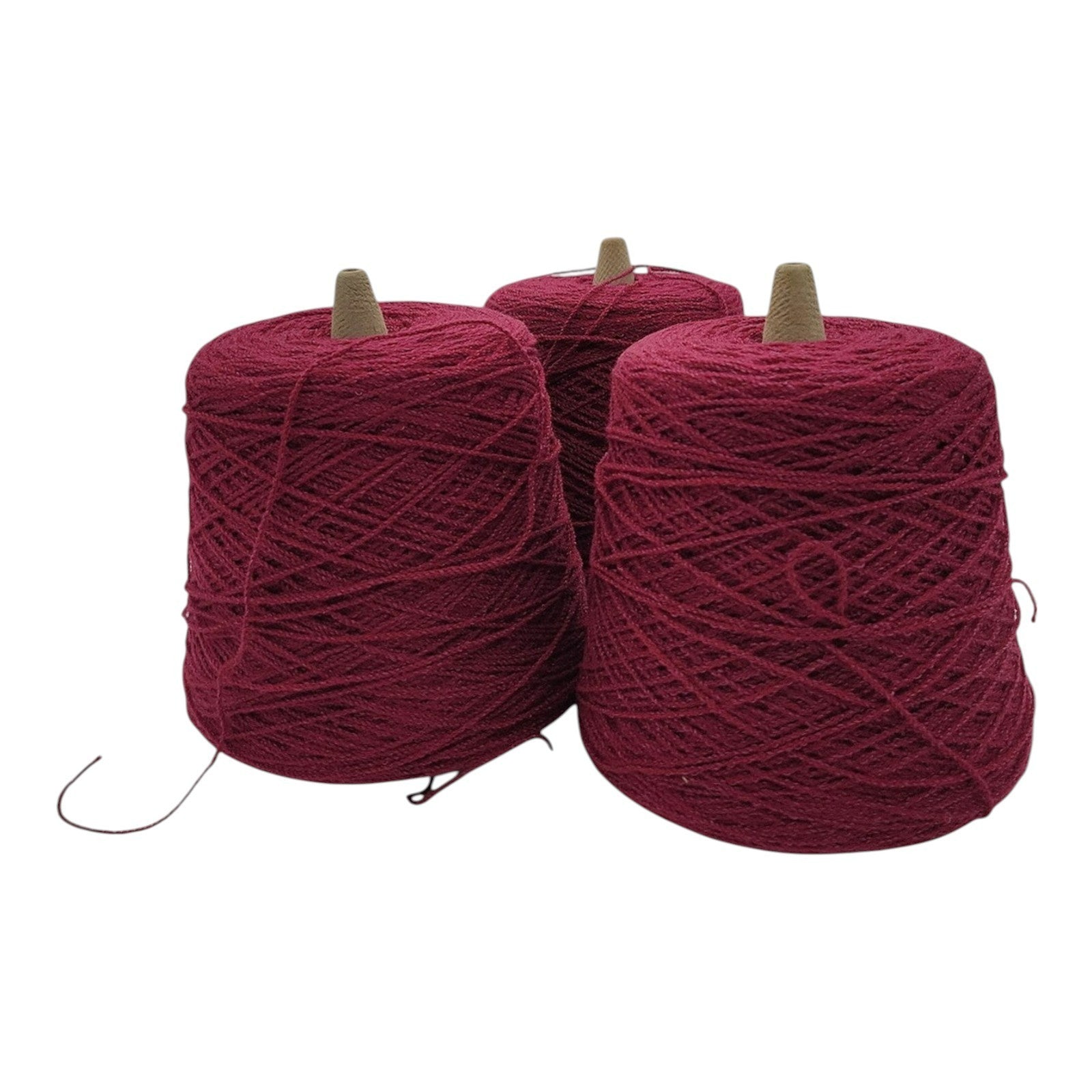 Vintage Unbranded Acrylic Weaving Knitting Yarn Burgundy 03314 Lot of 3