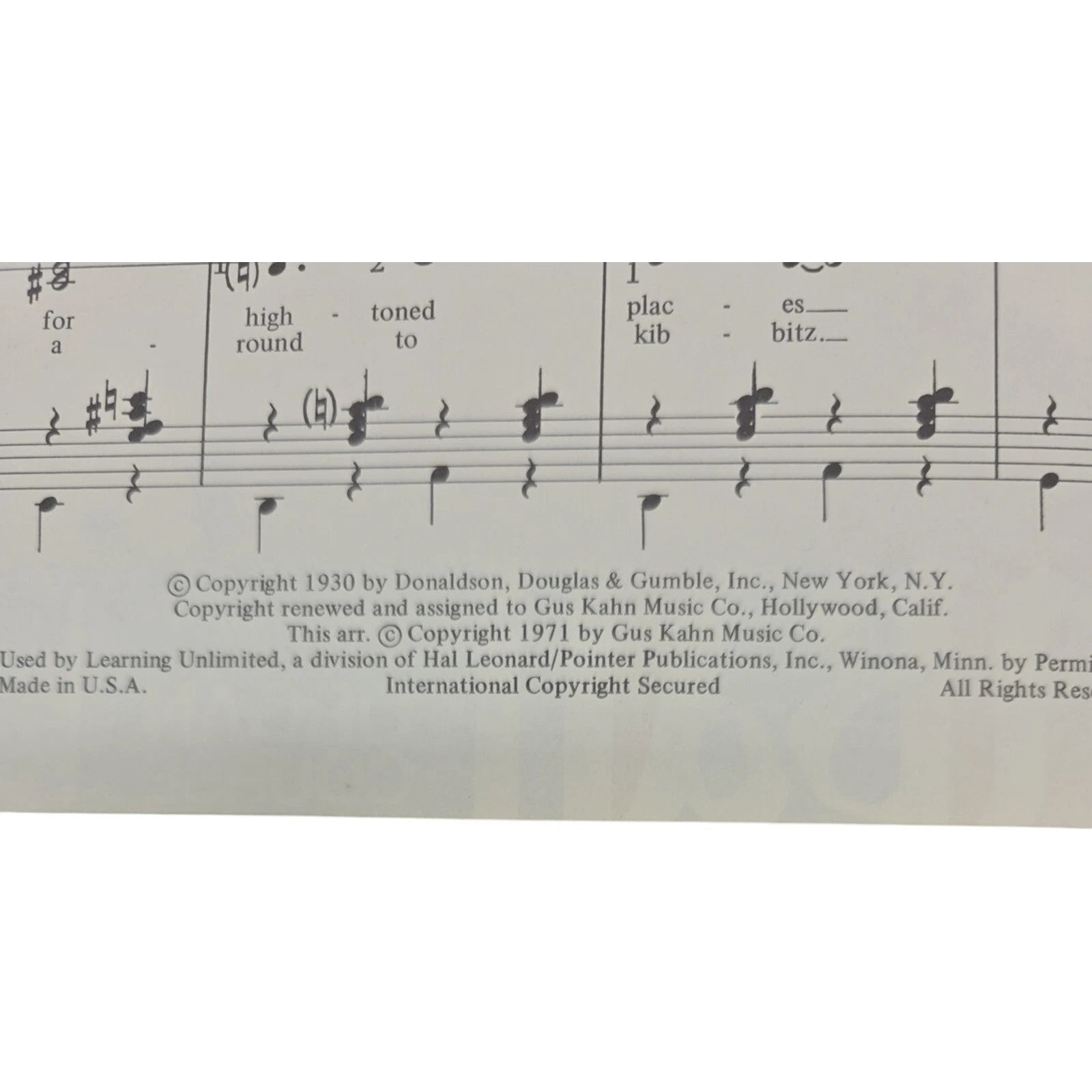 Vintage 1930 Sheet Music Kimball Swinger Organ Course My Baby Just Cares for Me