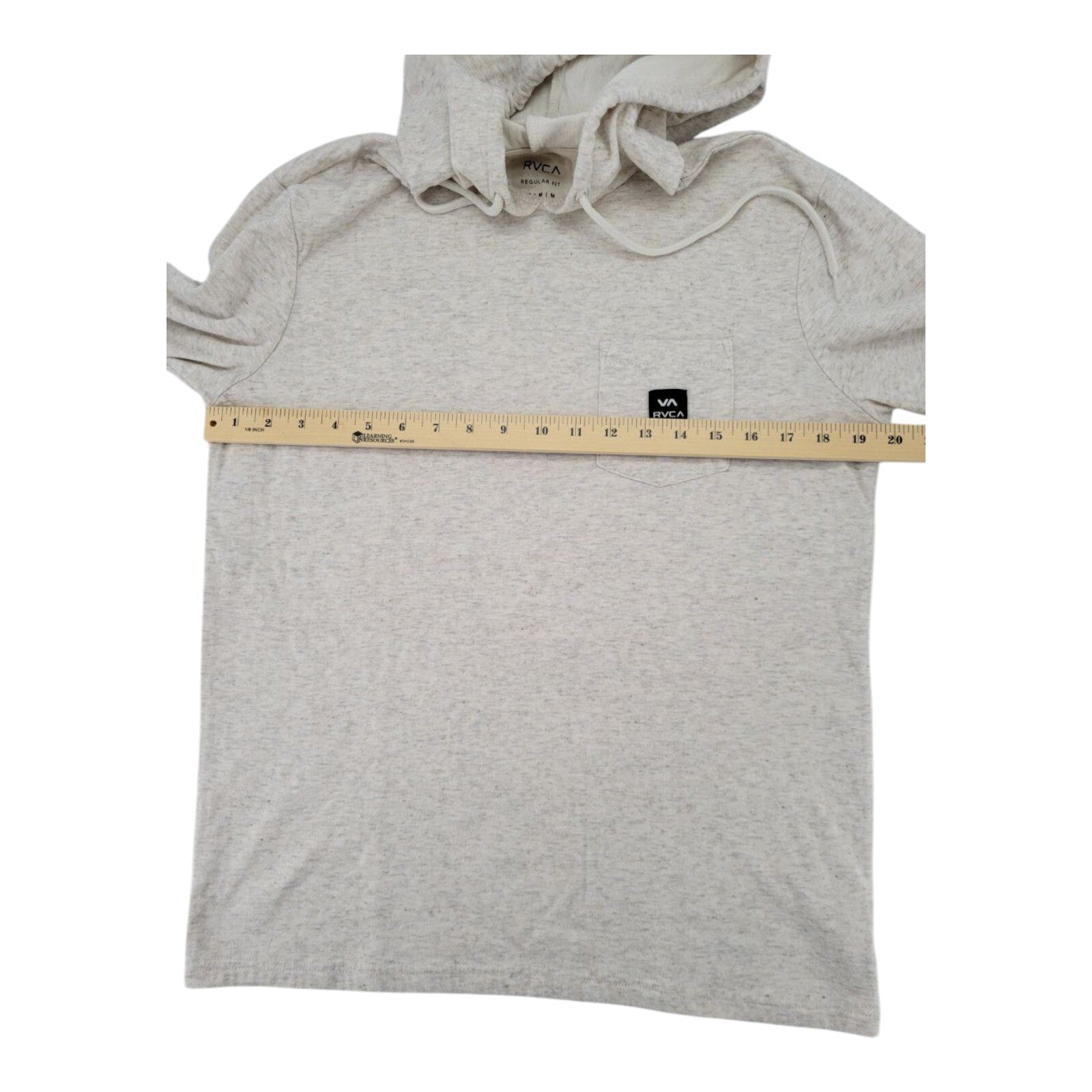 RVCA Beige Pullover Hoodie Mens Lightweight Long Sleeve Pocket Size M