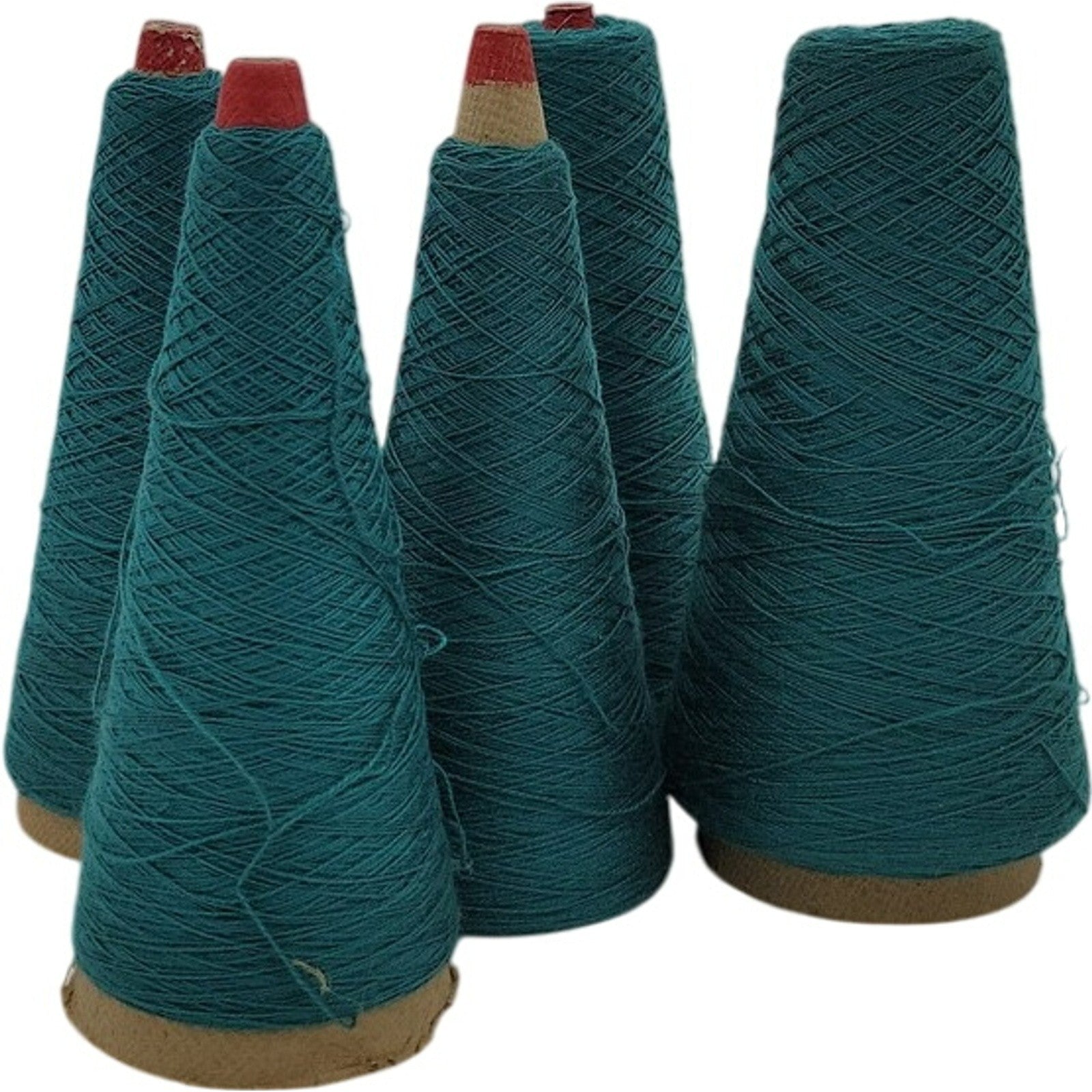 Vintage 1980s Pisgah Yarn 2/24 Acrylic Cone Yarn 61-L Green 13607 Lot of 5
