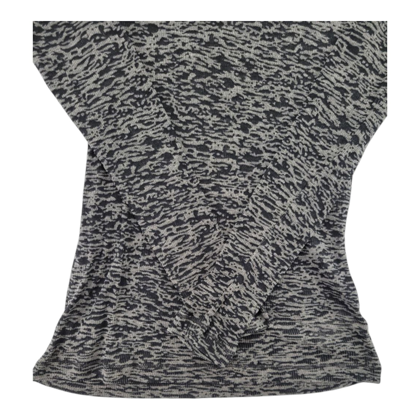 Miley Cyrus Max Azria Women's Zig Zag Burnout Top L Long Sleeve Crew Neck