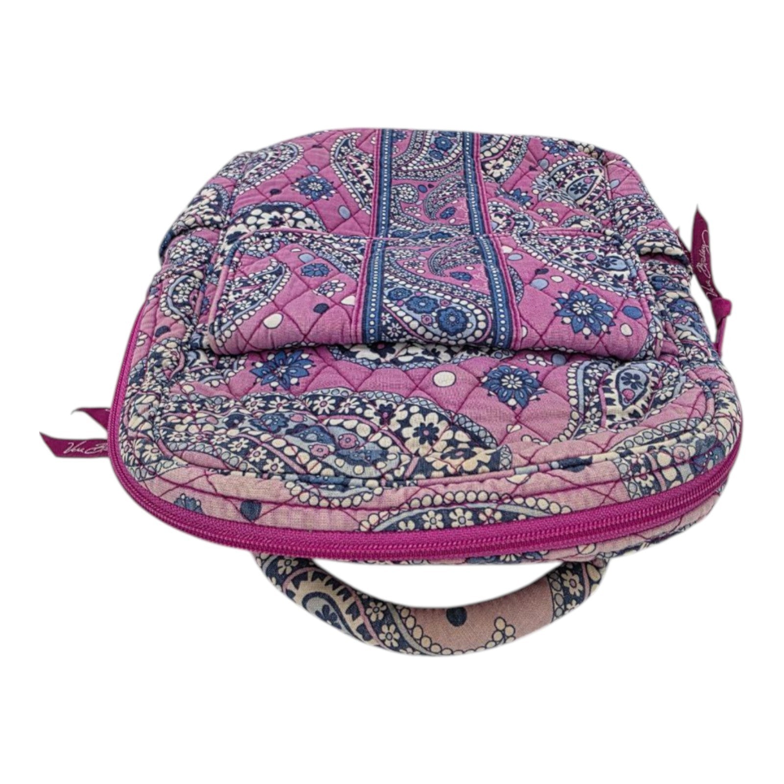 Vera Bradley Pink Purple Paisley Quilted Backpack Adjustable Straps 12x12