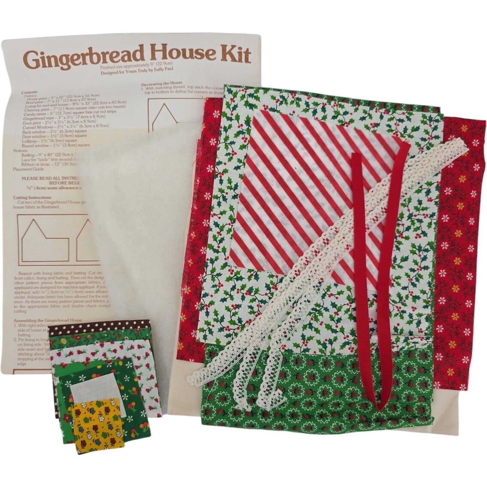 A Patchwork Kit by Yours Truly #2529 Red Gingerbread House Christmas 1980