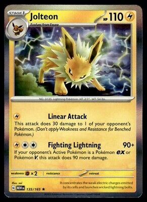 Pokemon 2023 Scarlet & Violet 151 Jolteon Rare #135 Near Mint Card