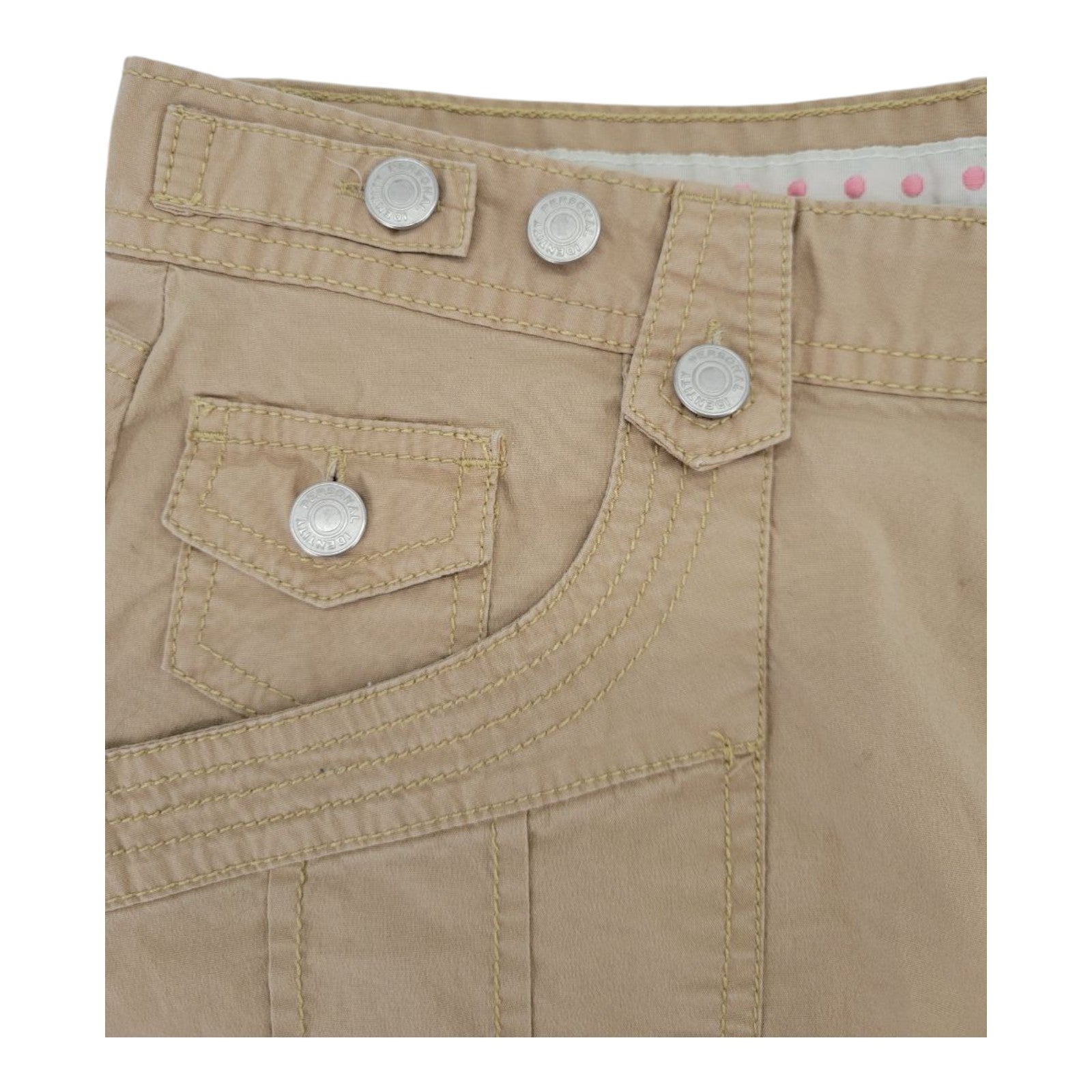 Personal Identity Women's Khaki Capri Pants 5 Cargo Stretch Drawstring
