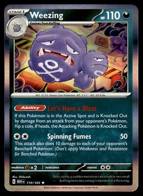 Pokemon 2023 Scarlet & Violet 151 Weezing Rare #110 Near Mint Card