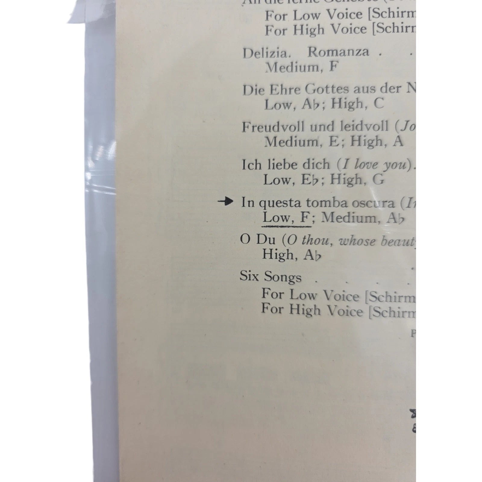 L. van Beethoven Songs with Piano Accompaniment Vintage Classic Sheet Music