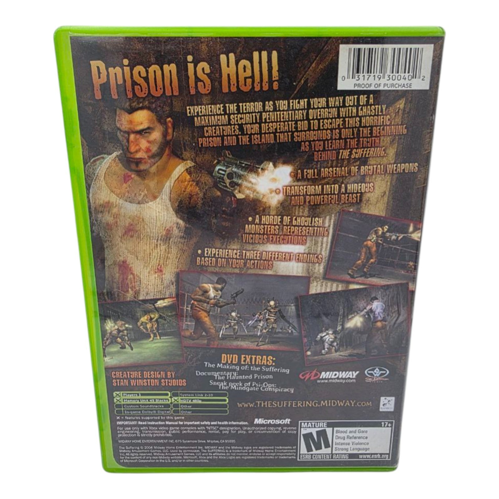 Xbox The Suffering Video Game Complete Tested 2004