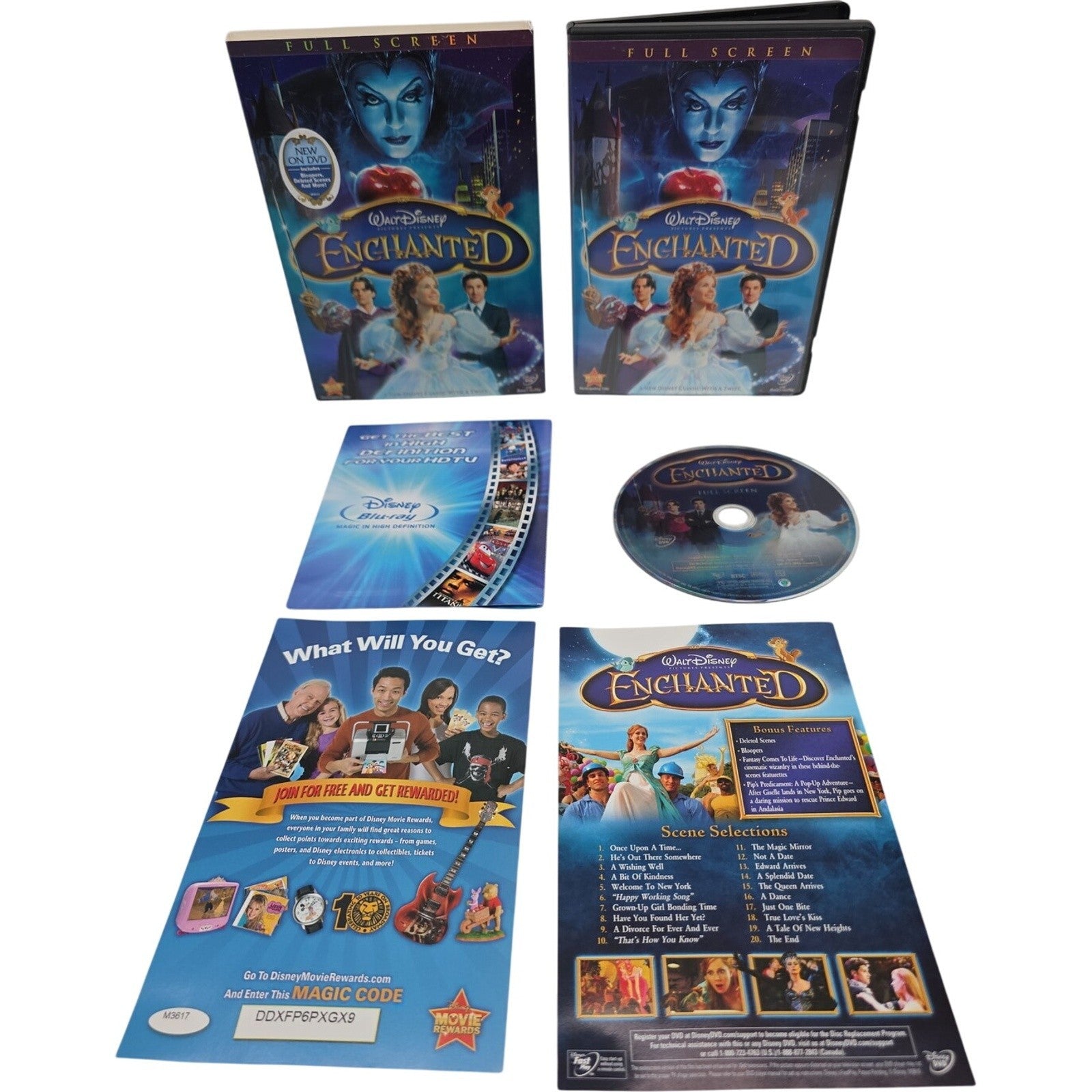 Walt Disney Enchanted (Full Screen Edition) DVD with Inserts and Bonus Features