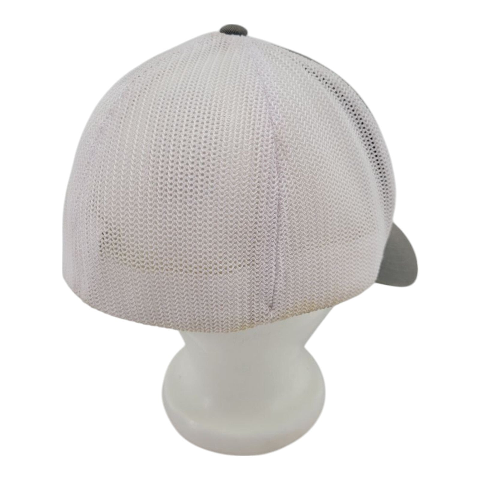 Columbia Yellowstone Flexfit Hat Gray White Mesh Trucker Cap Old Faithful S/M