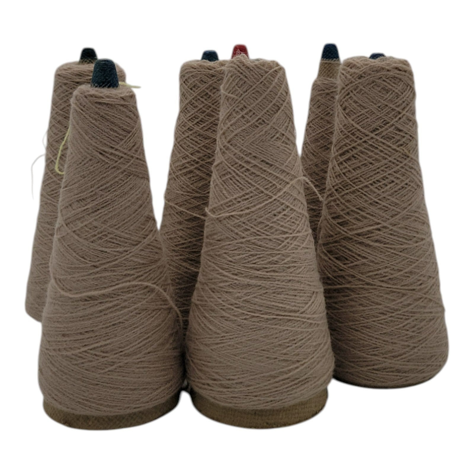 Vintage 1980s Phoenix Dye Works Taupe Yarn Cones 2/24 Lot of 7