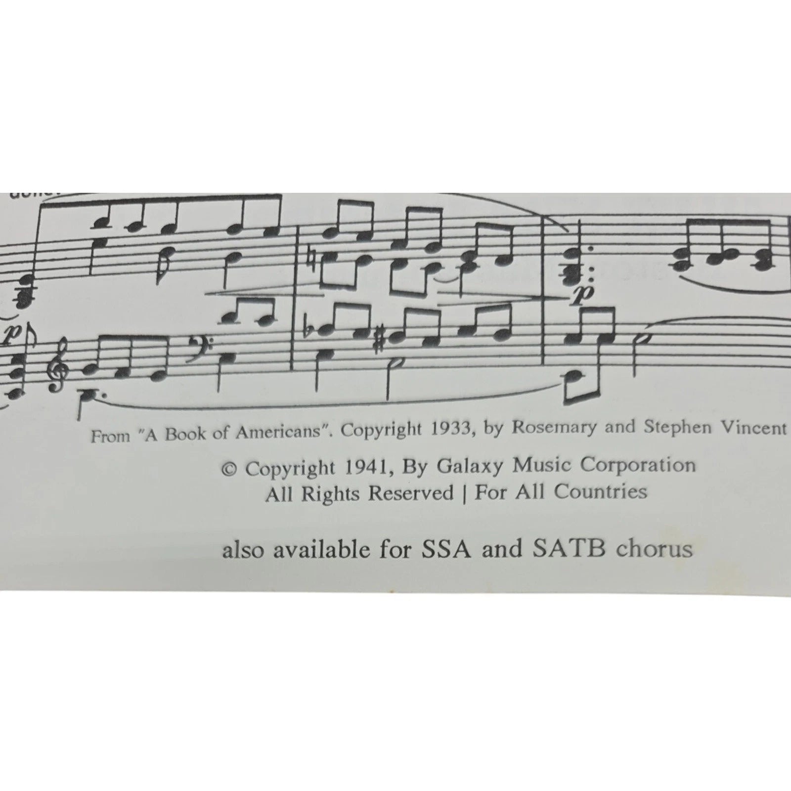 1941 Nancy Hanks Sheet Music Abraham Lincoln’s Mother Song for High Voice
