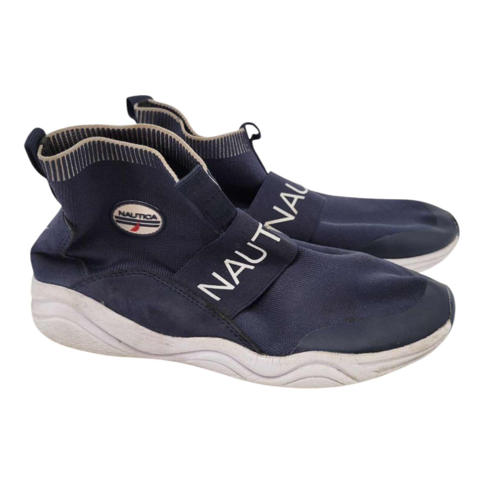 Nautica Unisex Kids Blue Sneakers High Top Sock Slip On Size 5