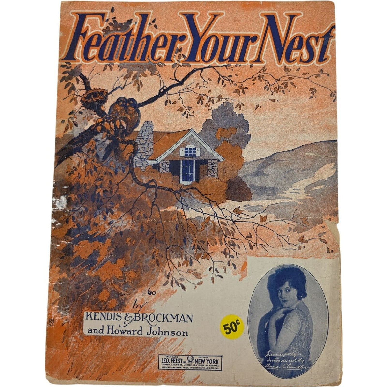 Vintage 1920 Feather Your Nest Kendis Brockman and Howard Johnson Sheet Music