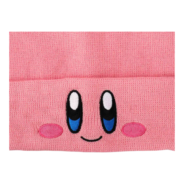 Bioworld Kirby Big Face Pink Cuffed Beanie Hat