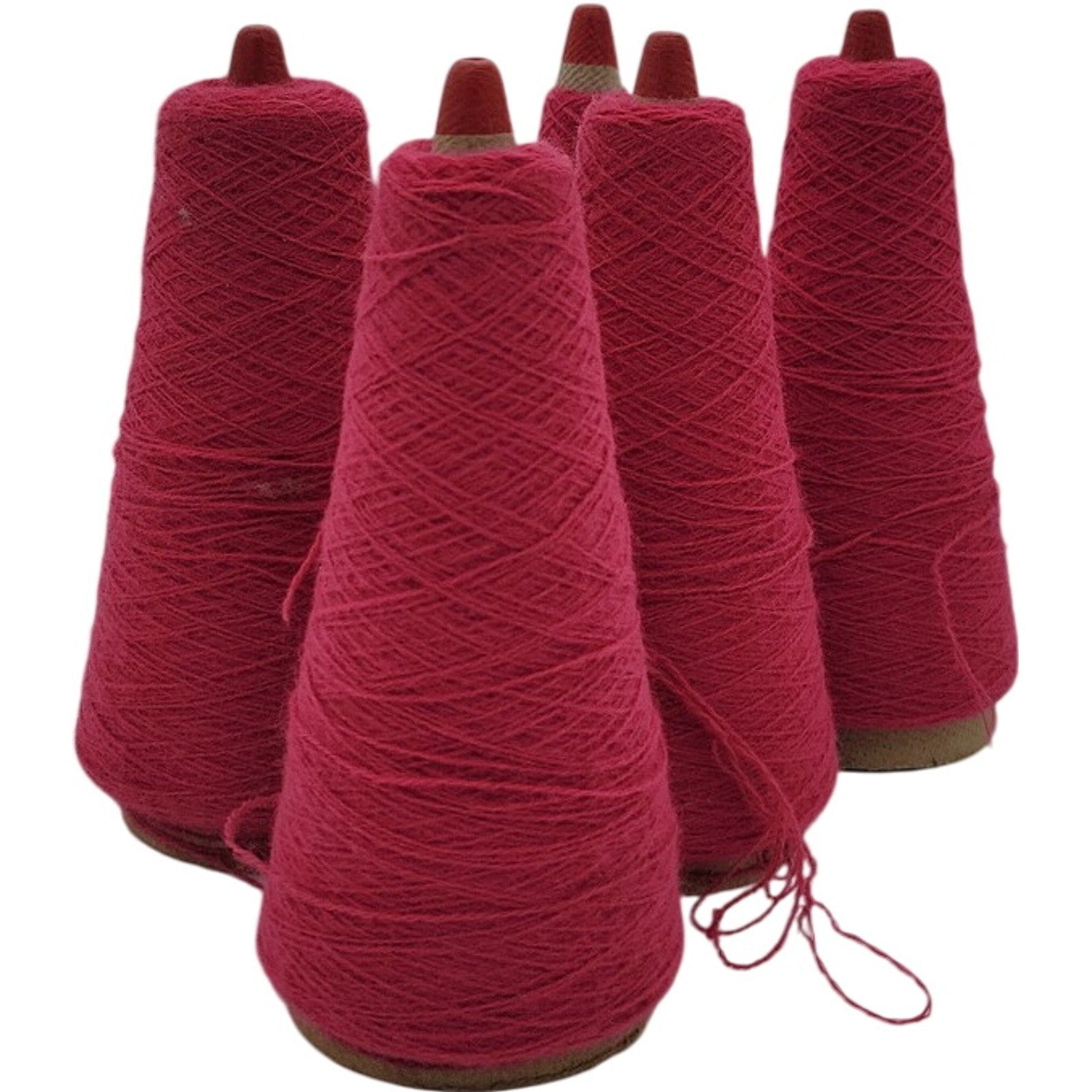 Vintage Phoenix Dye Works Federal Raspberry Yarn Cone 2/24 508141 Lot of 5