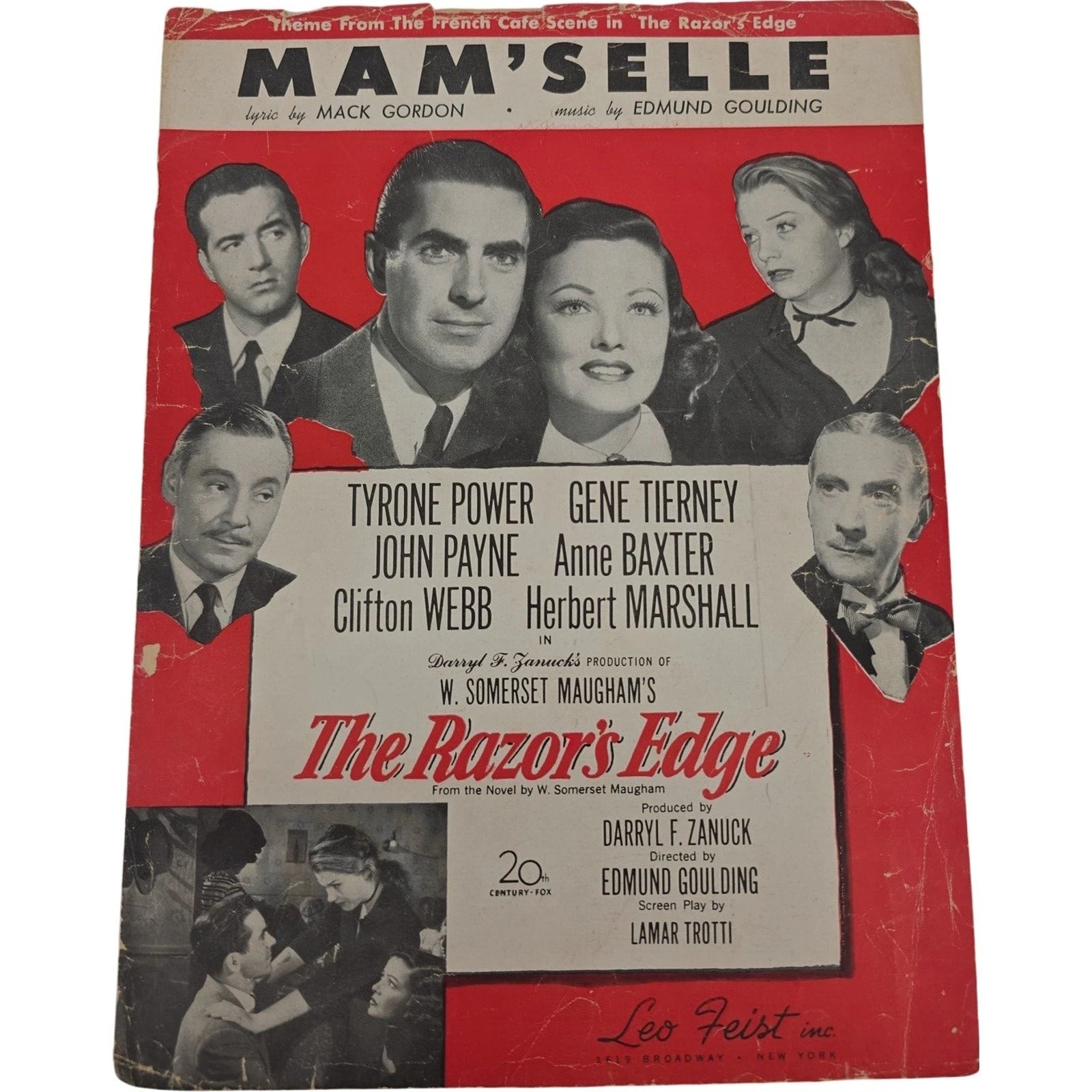 Mam'selle from Razor's Edge 1947 Sheet MusicMack Gordon Edmund Goulding