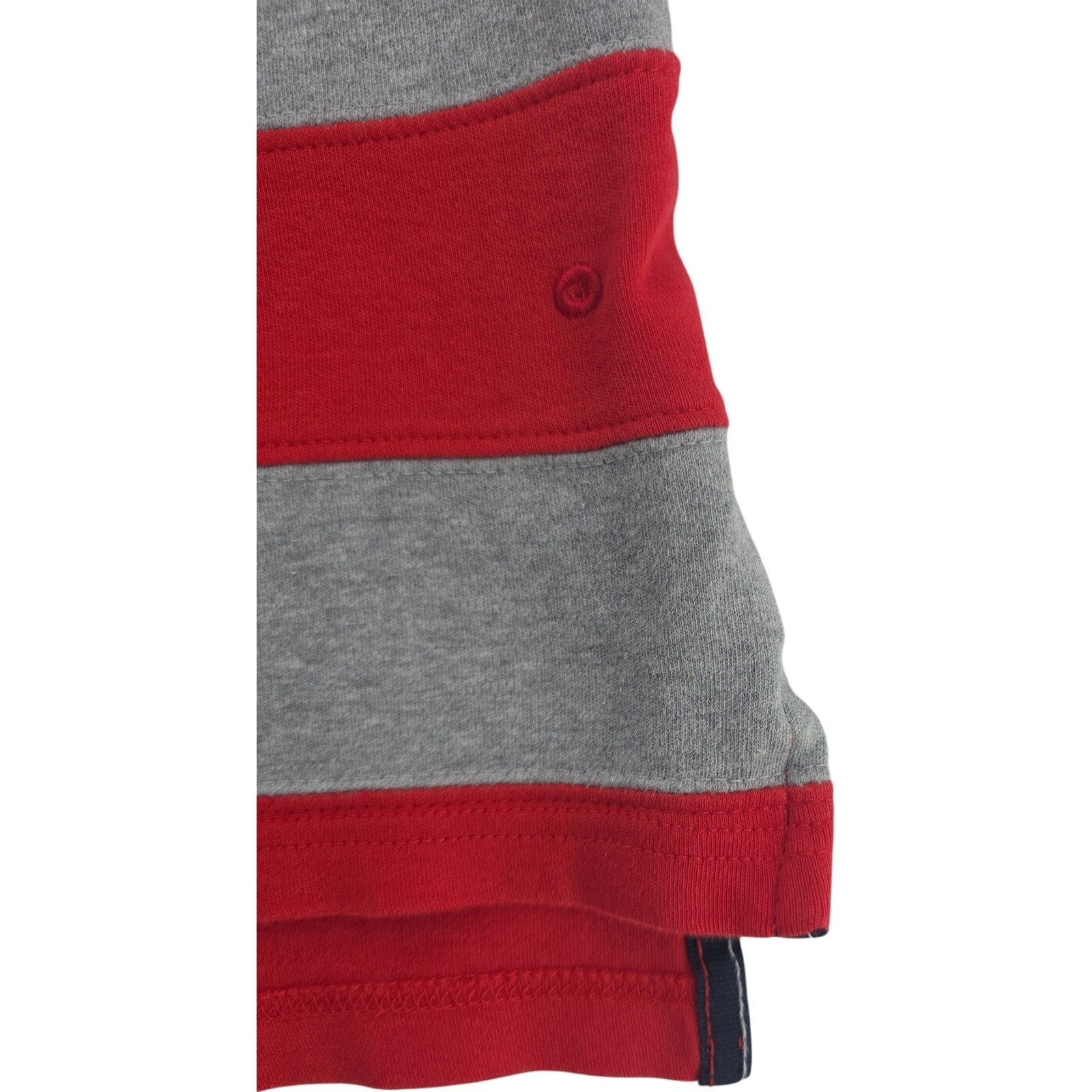 West Marine Crew Polo Shirt Navy Red Gray Striped 100% Cotton Short Sleeve XL