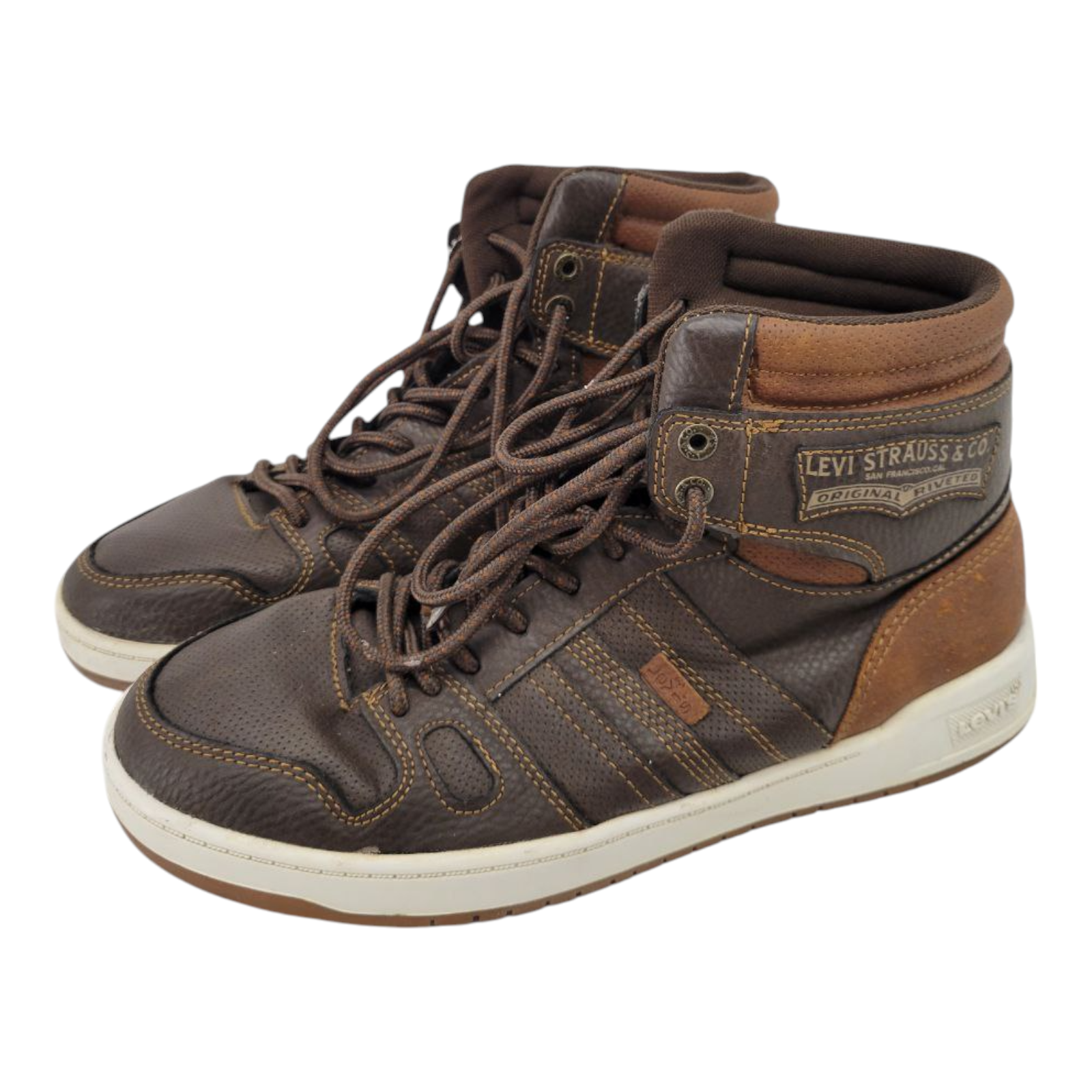 Levi Strauss & Co 51955509B Mens Brown High Top Sneakers Size 8