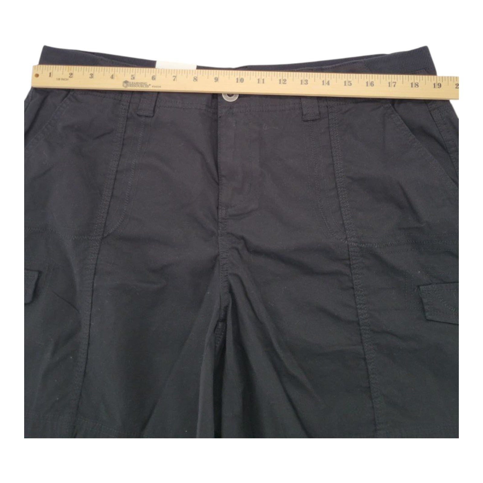 Style & Co Women's Cargo Shorts 14W Black Mid Rise Comfort Waist Pockets