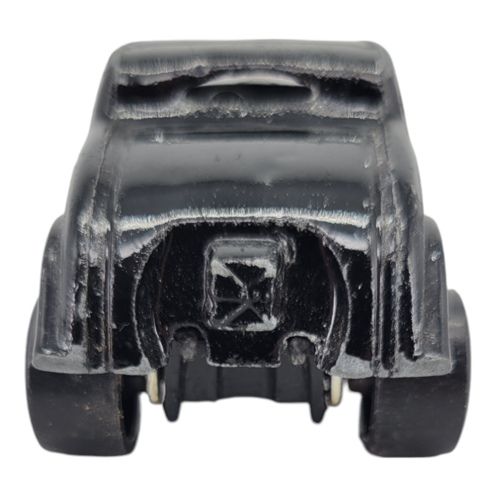 1982 Matchbox 33 Willys Street Rod Diecast Hot Rod Black with Pink Flames
