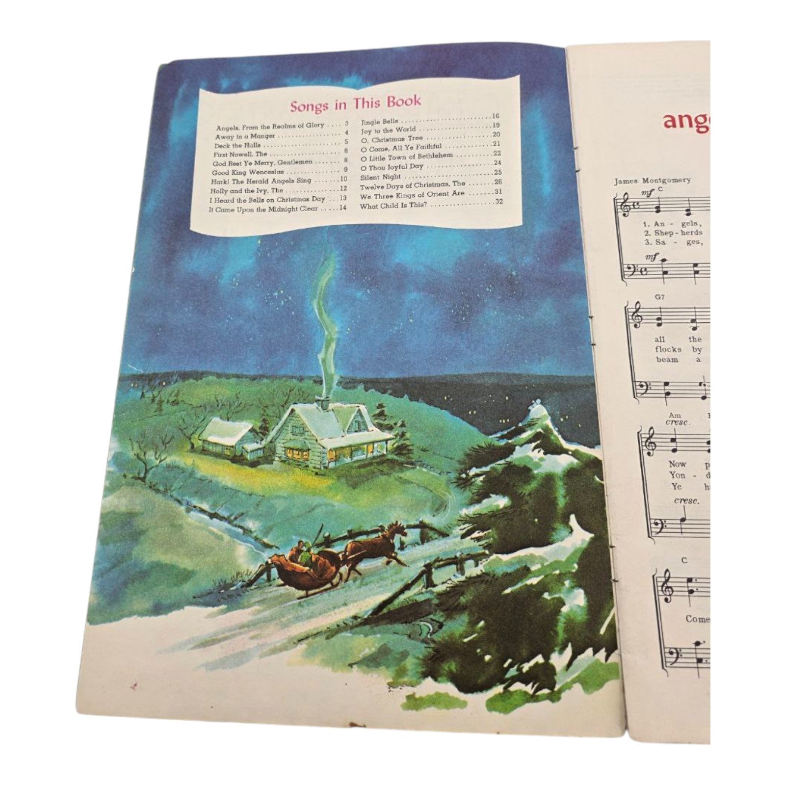 Whitman Christmas Carols Piano Arrangements w/ chord for Organ & Guitar