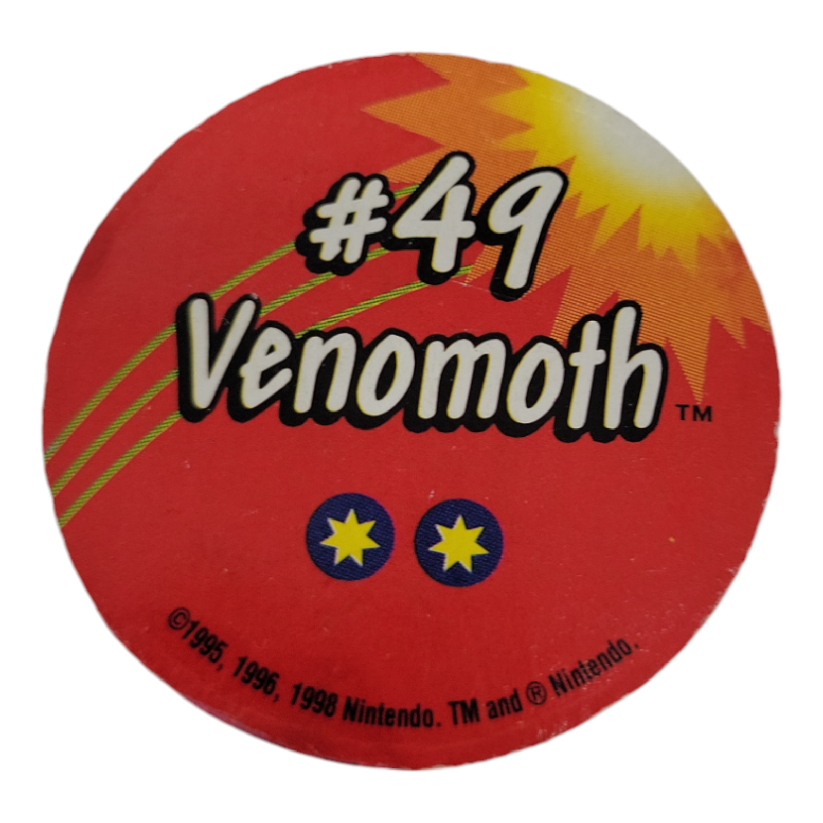 1998 Pokémon Venomoth #49 Collector's POG Disk Vintage Nintendo Item
