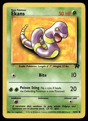 Pokemon TCG Team Rocket Ekans 2000 Basic Common #56 Lightly Played Card