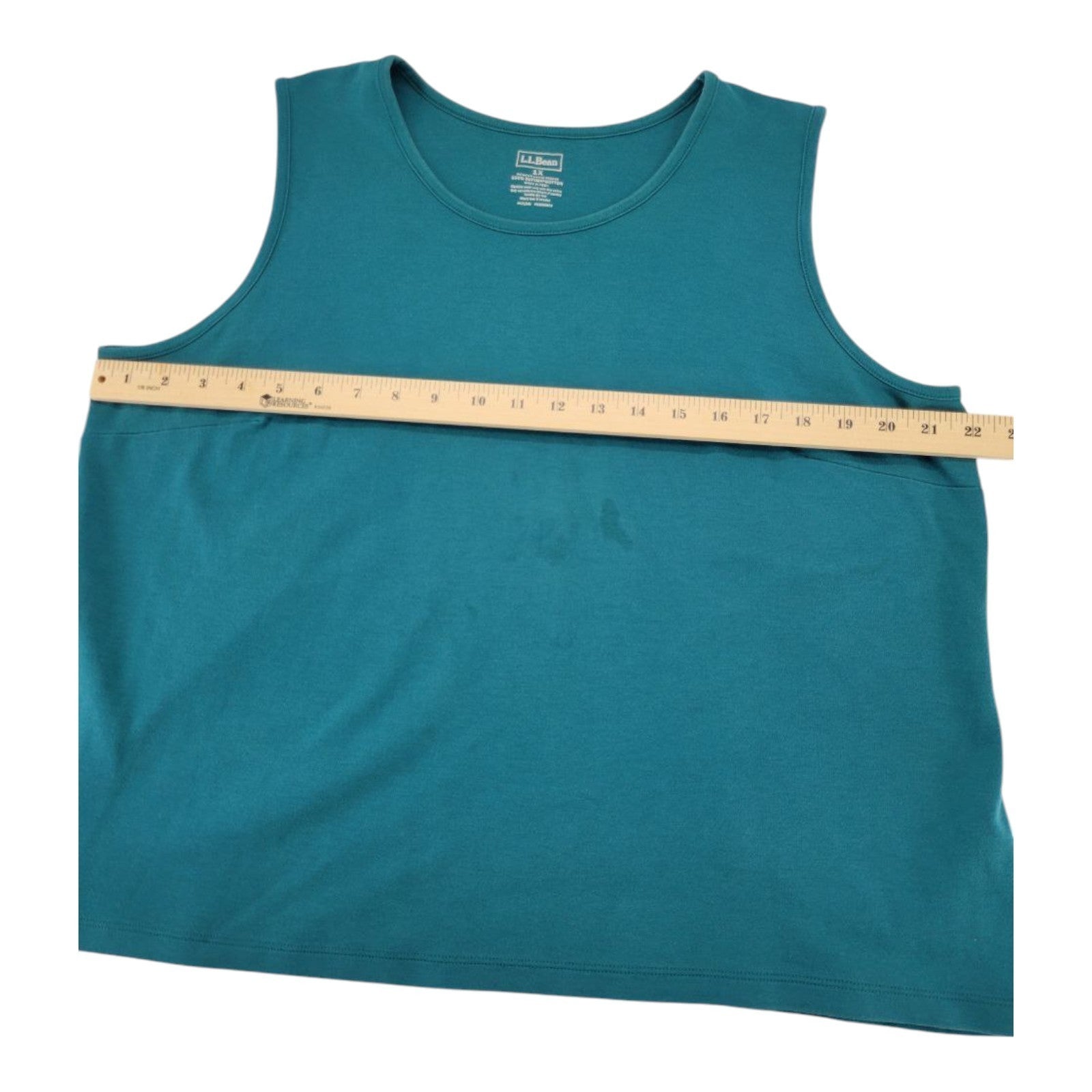 L.L. Bean Women's Teal Sleeveless Tank Top 1X Supima Cotton