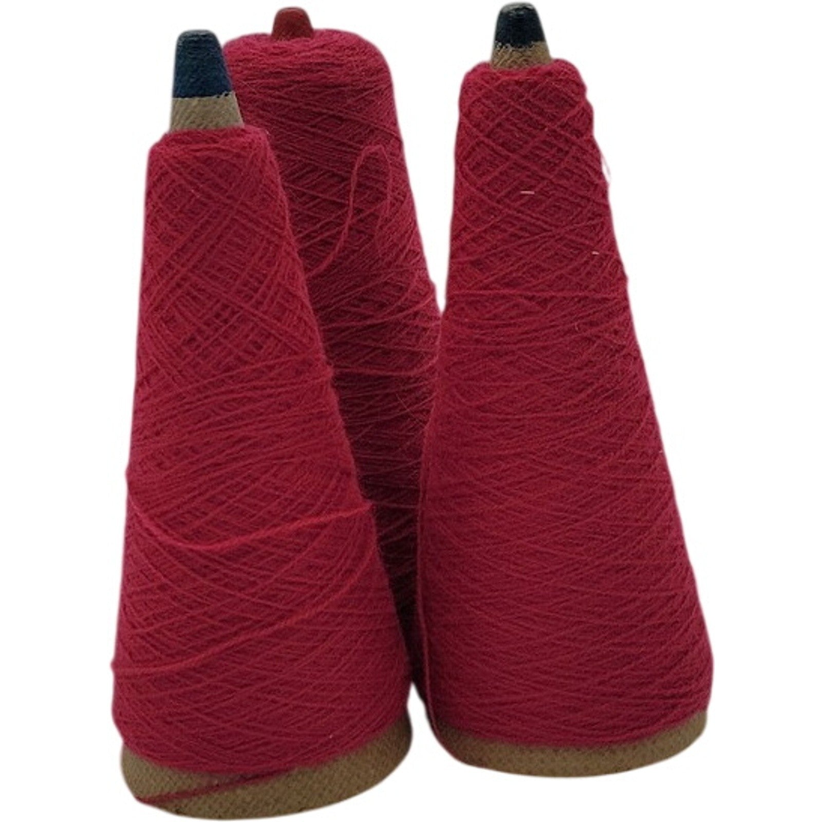 Vintage Phoenix Eye Works Raspberry Acrylic Yarn Cone 2/24 Lot 384711