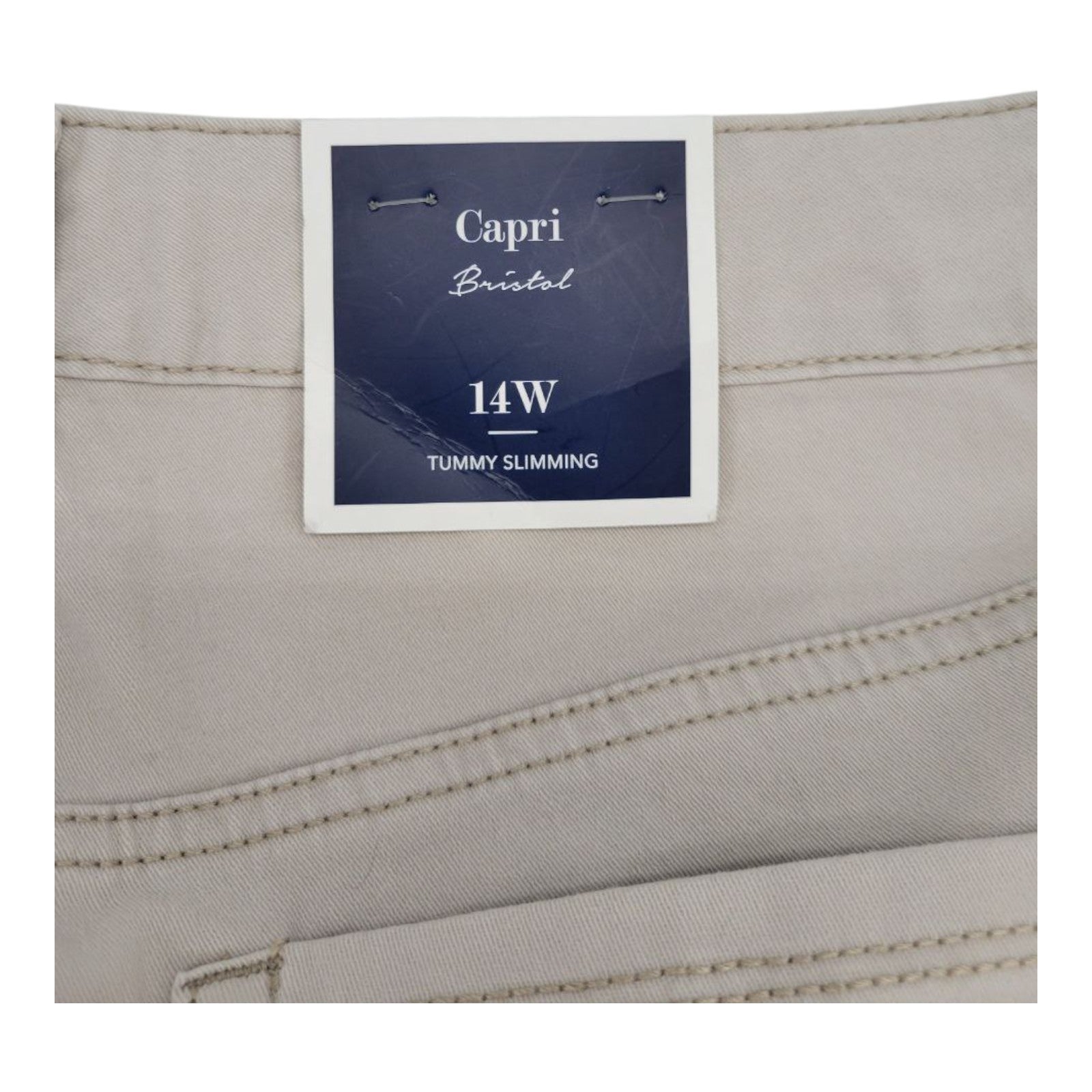 Charter Club Plus Capri Pants 14W Creme Stone Tummy Slimming Stretch