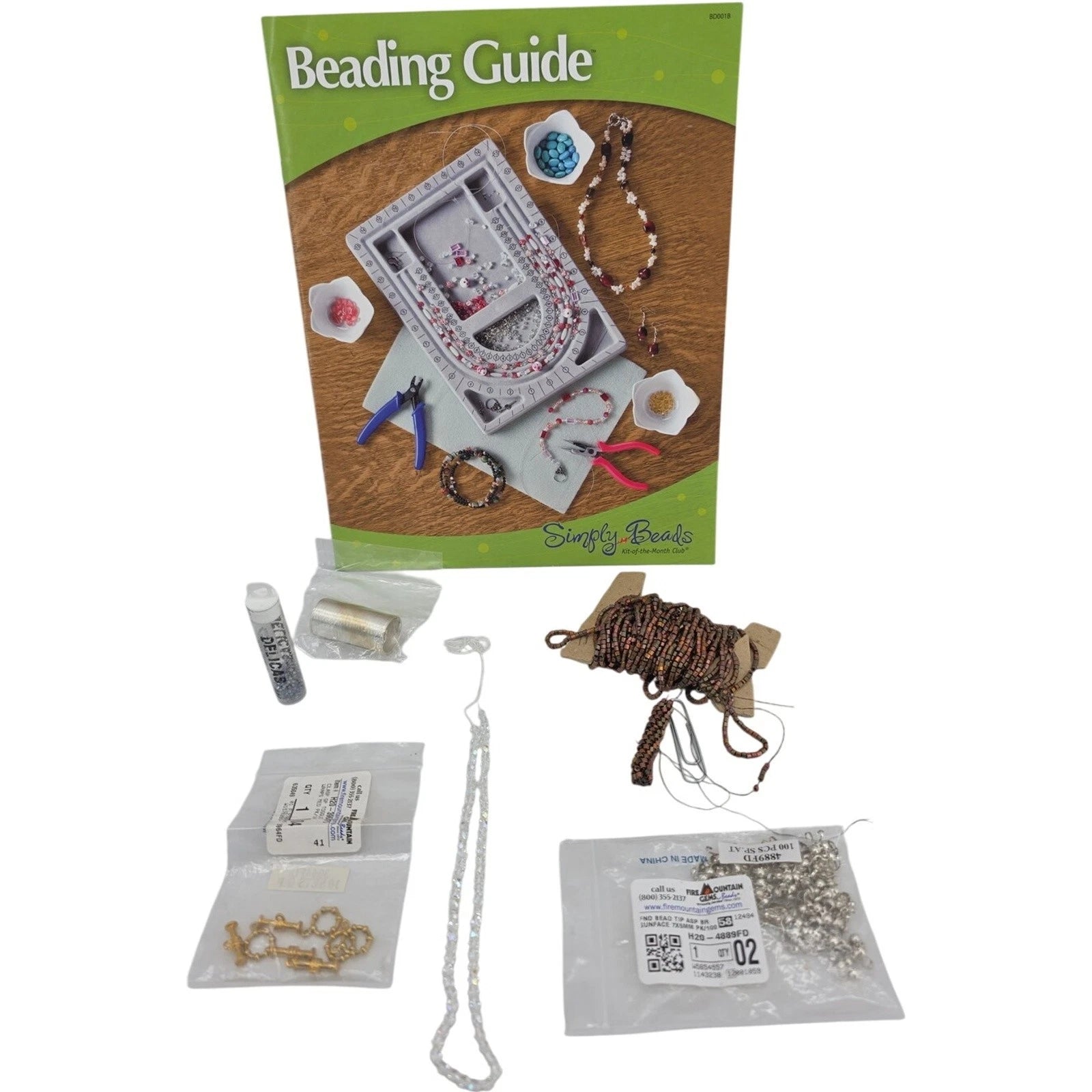 Simply Beads Kit of the Month Club Beading Guide with Supplies Bundle