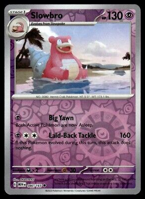 Pokemon 2023 Scarlet & Violet 151 Slowbro Reverse Holo Uncommon #80 Near Mint