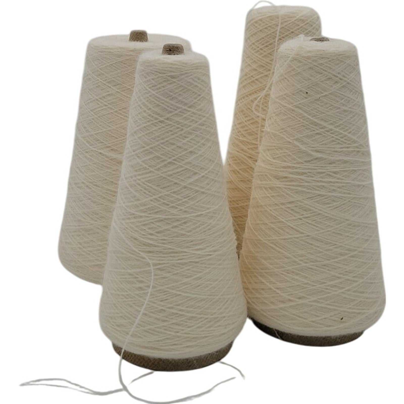 Vintage Spinnerin Bone White 2/24 Acrylic Weaving Knitting Cone Yarn Lot of 4