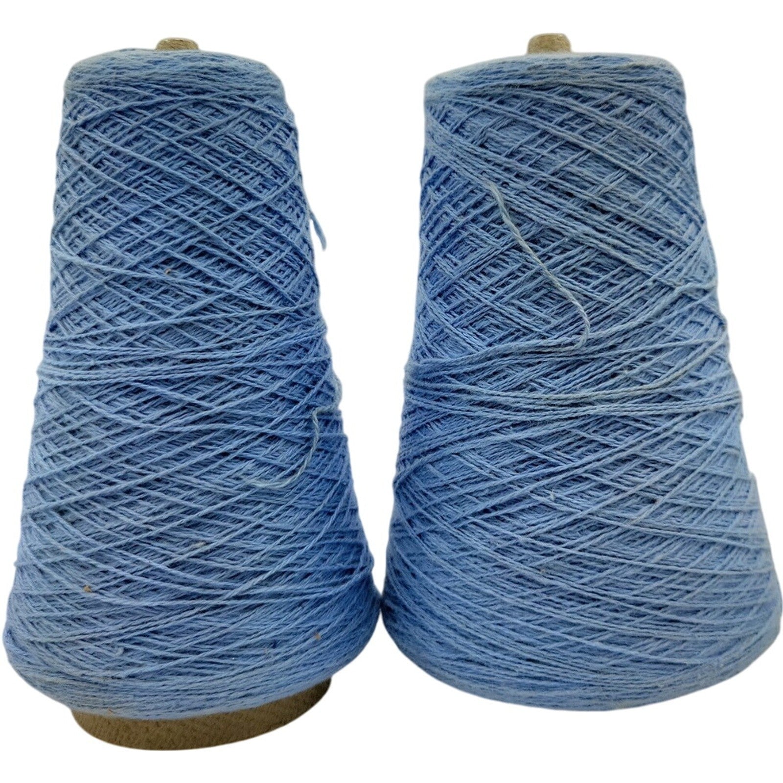 Vintage Sky Blue Cone Yarn 2/24 Acrylic Blend Weaving Knitting Crochet Lot of 2