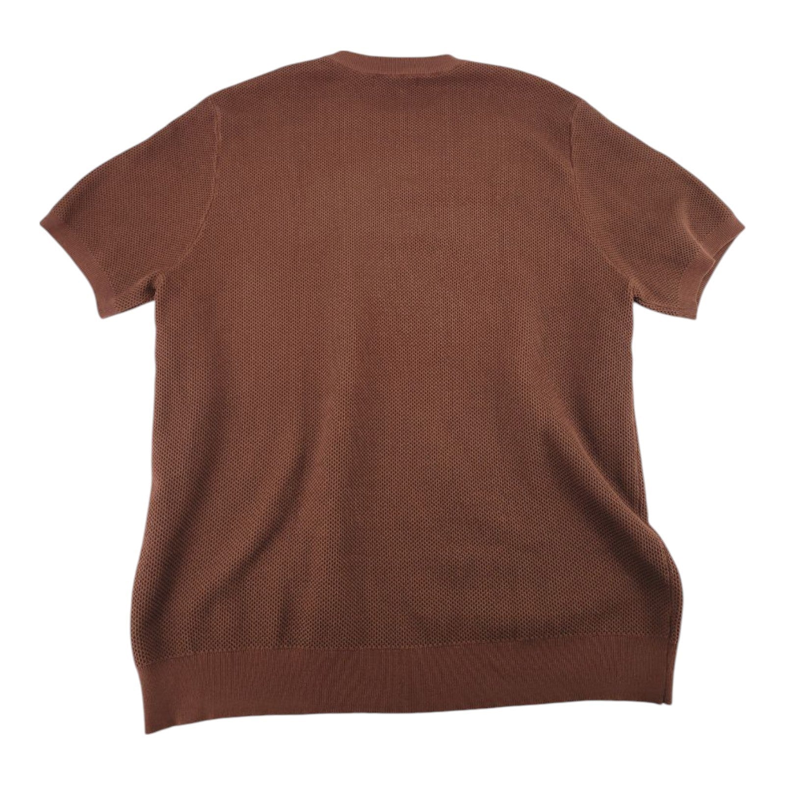 PJ Paul Jones Brown Short Sleeve Textured Knit Sweater Mens 2XL
