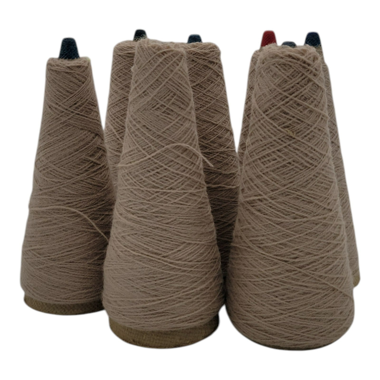 Vintage 1980s Phoenix Dye Works Taupe Yarn Cones 2/24 Lot of 7
