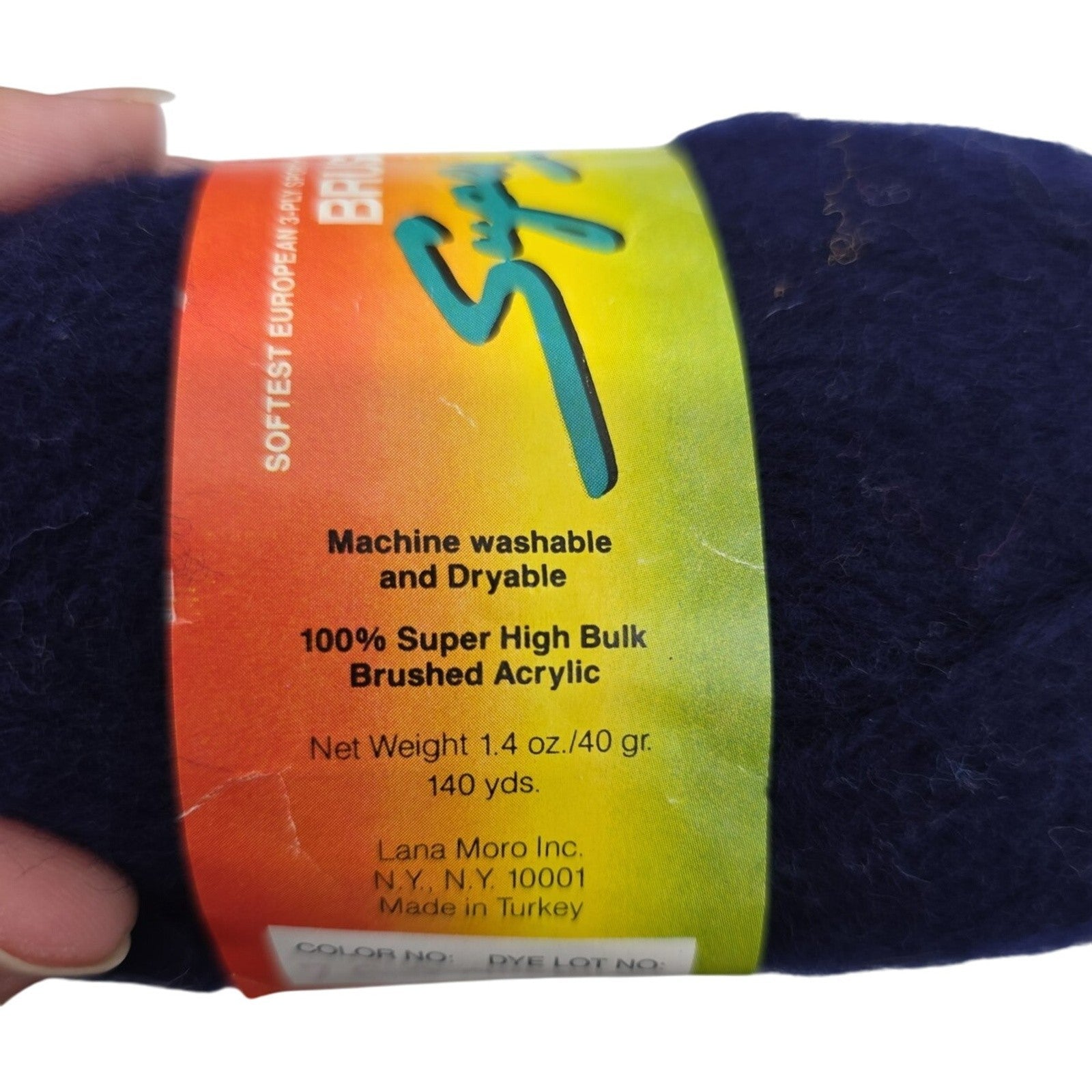 Vintage Super Soft 3 Knit Crochet Craft 3 Ply Sport Yarn Navy 7630 Lot of 30