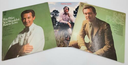 Vintage Ray Price Lot of Three LP Vinyl Record Album Bundle