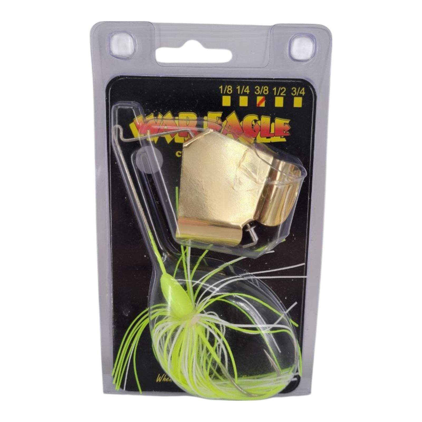 War Eagle 3/8oz Buzzbait Gold Hot White Chartreuse Spinnerbait